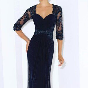 Cameron Blake by Mon Cheri Navy formal mother of bride gown